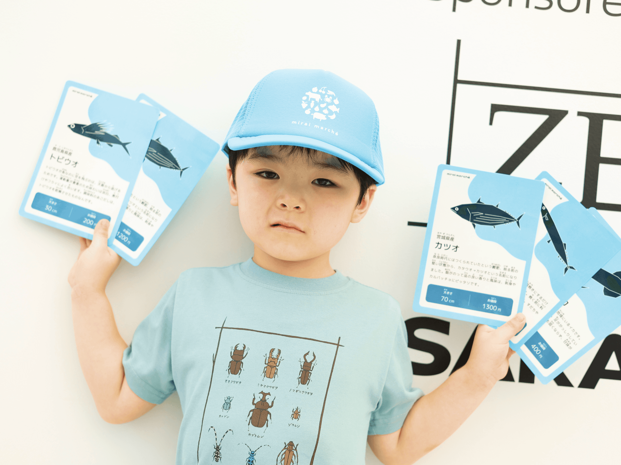 2しゅるいのカツオをえらんだのが、とてもいいね！さんちが　ちがうと、あじも　かおりも　ちがうから、　おきゃくさんも　きっとたのしんでくれるはず。トビウオ、イカ、サンマも、プロみたいなえらびかたで　すばらしいね。おさかなに　こだわりのある　おきゃくさんが　よろこんでくれそう！さんかしてくれてありがとう！